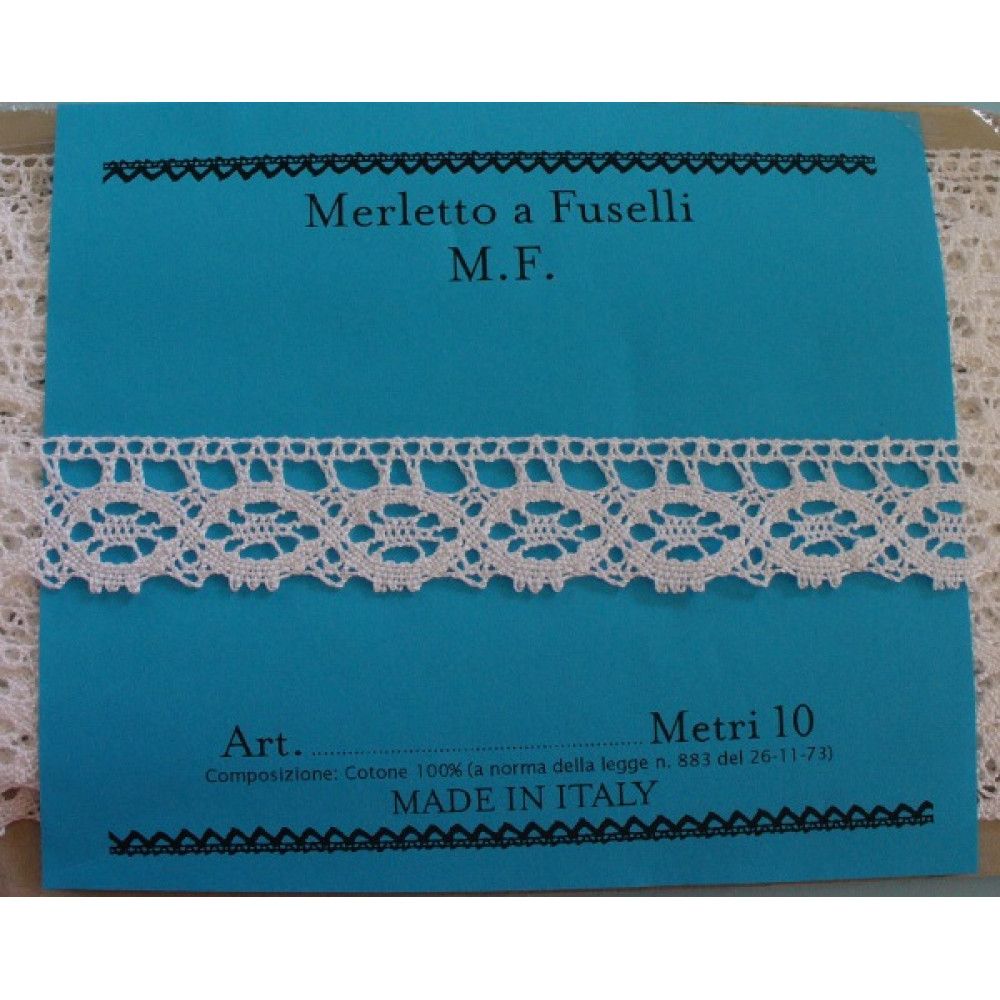 Art. 301 - Merletto a Fuselli Bianco - Altezza 2,5 cm